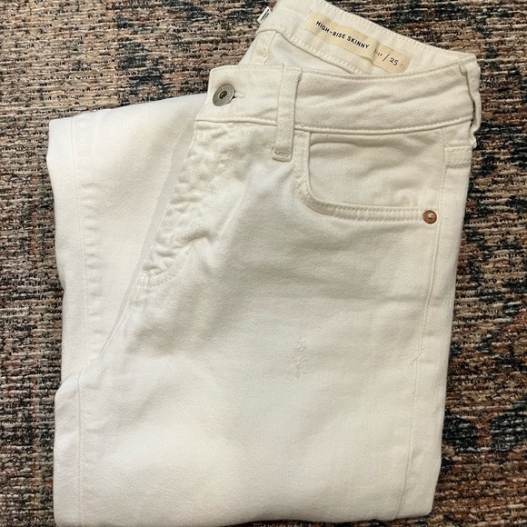 Anthropologie ( Pilcro and the Letterpress) high rise skinny white denim - Picture 2 of 4